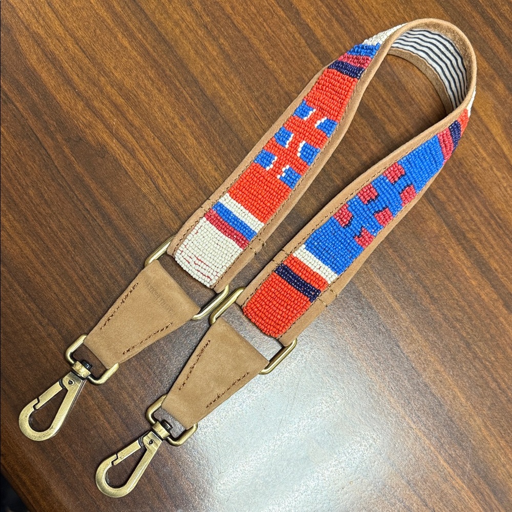 EUC Parker Thatch Geo Pattern Beaded Shoulder Strap